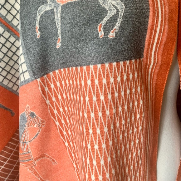 Reversible New Cashmere Western Horse Scarf Shawl Pashmina Wrap - Picture 14 of 16